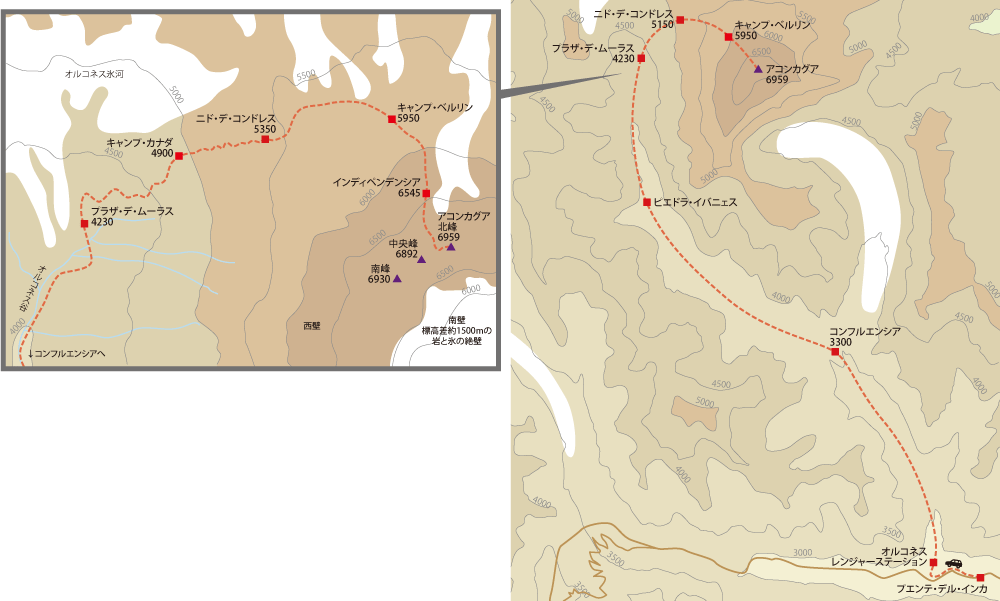アコンカグア地形図